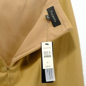 Talbots Italian Wool Flannel Pencil Skirt Lined Size 8 Camel NWT
